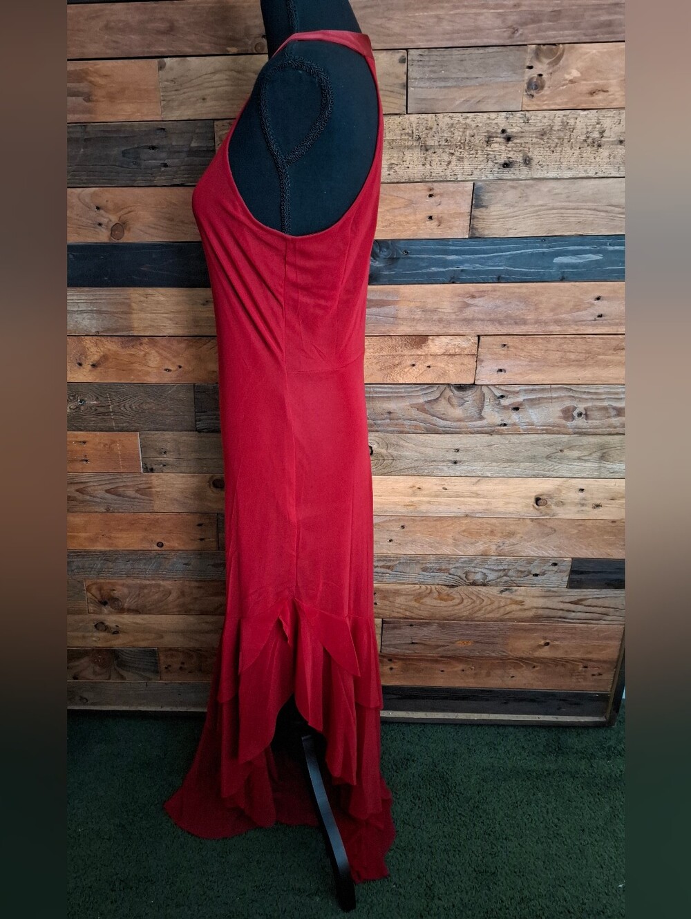 NWT Burgundy Sleeveless Ruffle Dress - Medium - Picture 6 of 8